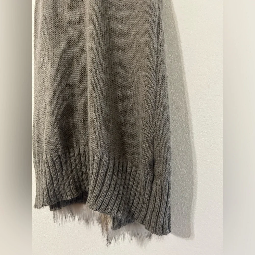 Steve Madden Lida Sweater Vest Faux Fun Brown Front Tie Knit Cardigan Size M/L - Picture 6 of 8